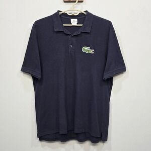 Lacoste Polo Shirt 9 US 4X Navy Classic Big Croc Logo Preppy Tennis Golf Sporty